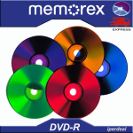 DVD-R MEMOREX 16X 4.7GB 120 MIN. COOL COLORS (IN KUCHENKASTEN VON 15 STÜCK) DVD MIT FARBIGEN FARBEN