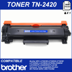 3 PIECES LASER TONER CARTRIDGE, COMPATIBLE PRINTER BROTHER TN2420 BLACK 3000 PAGES
