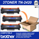 3 PIECES LASER TONER CARTRIDGE, COMPATIBLE PRINTER BROTHER TN2420 BLACK 3000 PAGES