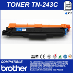 LASER TONER CARTRIDGE, COMPATIBLE PRINTER BROTHER TN243C CYAN 1000 PAGES