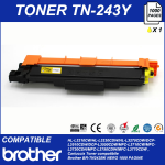 LASER TONER CARTRIDGE, COMPATIBLE PRINTER BROTHER TN243Y YELLOW 1000 PAGES