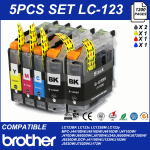 5 COMPATIBLE CARTRIDGES PRINTER BROTHER LC123BK LC123c LC123M LC123y MAGENTA, CYAN, YELLOW, BLACK