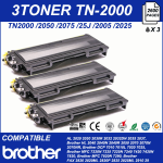 3 Toner Per Brother Tn 2000 Hl2035 Hl2030 Hl2040 Hl2070n Dcp7010l 7020