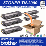 5 Toner Compatibile Brother Tn2000 Mfc7420 Mfc7820n Dcp7010l Dcp7020 Hl2030 2035