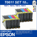 Epson 10 Cartridge Kit T0611 612 613 614