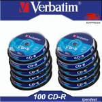 100 PCS VERBATIM CD-R 52X 80 MIN 700MB PROTECTION SUPPLÉMENTAIRE (EN 10 PCS CAKEBOX) AUDIO / DATA CD