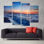 Modern High Quality Canvas Print with Frame - XXL - Sunset - - With Frame