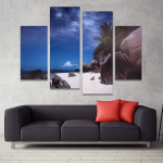 Modern High Quality Canvas Print with Frame - XXL - Maldives - Sea - With Frame