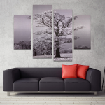 Modern High Quality Canvas Print with Frame - XXL - TREE AND SNOW