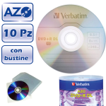 10 PCS DVD + R VERBATIM 8X 8,5GB 240 MIN. AZO DUAL LAYER DVD DL DOUBLE LAYER FOR XBOX GAMES AND MOVIES WITH BAGS CASES