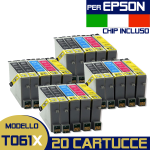 Kit 20 Epson Cartridges T0611 612 613 614