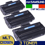 3 LASER TONER CARTRIDGES, MODEL MLT-D1092S, (BLACK COLOR) FOR SAMSUNG SCX-4300/4310/4316 PRINTER