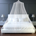 Zanzariera a cupola stile baldacchino ,sospesa elegante colore bianco per letto matrimoniale