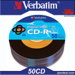 50 PZ CD-R VERBATIM DIGITAL VINYL 52X 80 MIN  700MB ( IN CAKEBOX DA 10 PEZZI ) VINILE AUDIO DATI