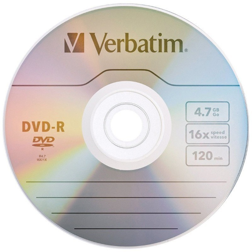 5 PZ DVD-R VERBATIM 16X 4,7GB 120 MIN. MATT SILVER CON CUSTODIA BUSTINE