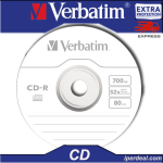 CD-R VERBATIM  52X 80 MIN  700MB EXTRA PROTECTION ( IN CAKEBOX  DA 10 PEZZI )  CD AUDIO / DATI