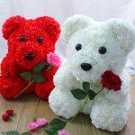 Teddy Bear Orsetto di Rosa realizzato con le rose sintetiche  RAEGLO PER SAN VALENTINO