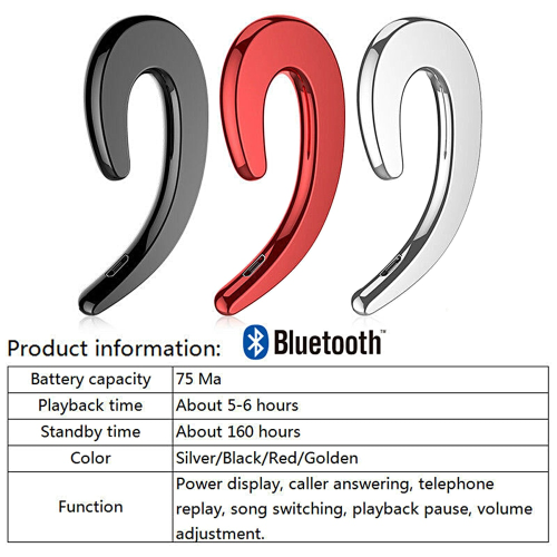 Auricolare Stereo Bluetooth 4.2 senza fili a conduzione ossea universale per Tablet PC E TELEFONO