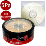5  DVD-R VERGINI MAXELL 4,7GB 16X 120 MIN 