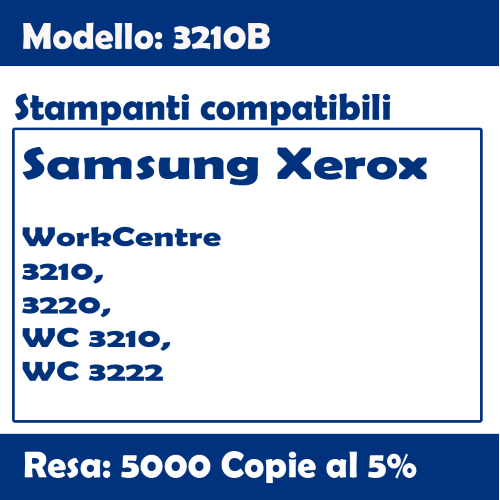 5 TONER COMPATIBILE PER XEROX E SAMSUNG WORKCENTRE 3210 3210VN 3220 3220VDN XL 5000 COPIE
