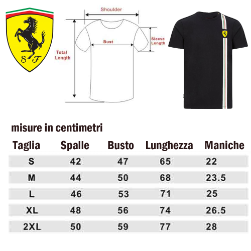 Maglia Scuderia Ferrari clienti , Maglietta t-shirt a maniche corte , logo Ferrari e tricolore 