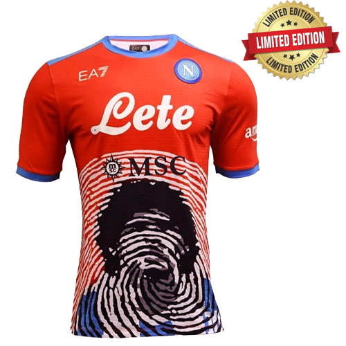 SSC NAPOLI Season 21/22 Maglia Gara Maradona Rossa T-Shirt Uomo 