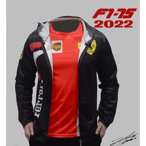 Maglia  con cappuccio 2022 , Scuderia Ferrari Tifosi F1-75 ,  Jersey maglia celebrativa doppietta Bahrain 