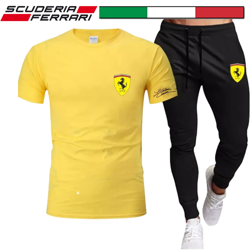 Tuta scuderia Ferrari , Tuta estiva composta da Maglia e pantaloni , La maglietta riporto il logo ferrari e la firma