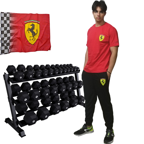 Tuta scuderia Ferrari , Tuta estiva composta da Maglia e pantaloni , La maglietta riporto il logo ferrari e la firma