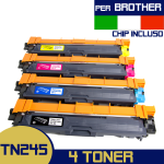 SET 4 TONER CARTRIDGES COMPATIBLE WITH BROTHER PRINTER, BLACK, MAGENTA, CYAN, YELLOW TN221 / 241/251/261/281/291 (UP TO 2500 PAGES)