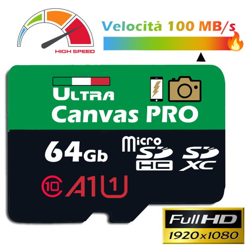 64 GB MICRO SD ULTRA Canvas Plus 64GB UHS-I Class 10 MicroSDHC Scheda di Memoria 