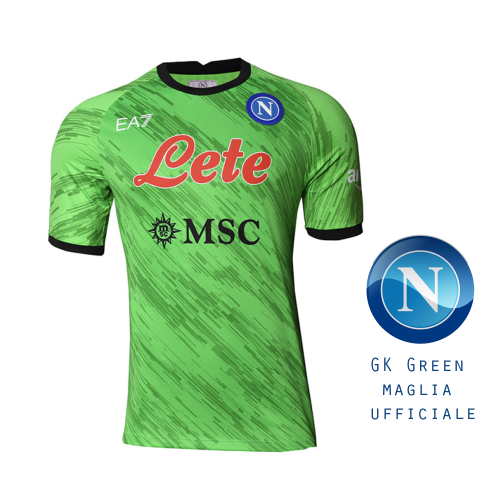 Maglia Napoli, Maglietta da calcio,Maglia Ufficiale 2023 SSC Napoli Portiere Gara Verde